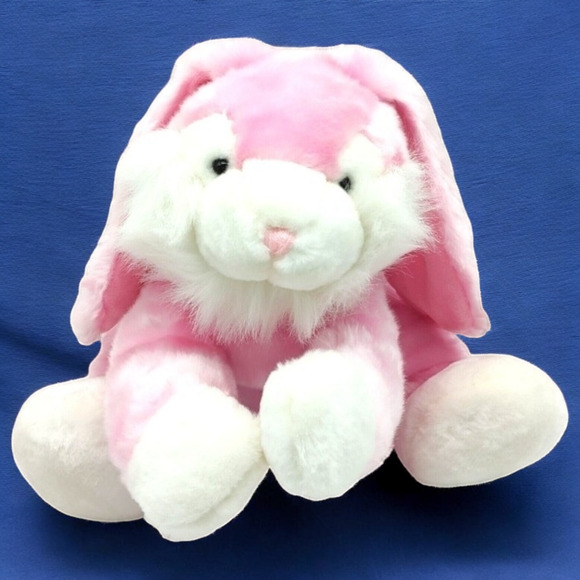 Easter Bunny Rabbit 19" Pink Floppy Reclined Stuffed Vintage Plush Best Made Toy - Picture 5 of 12